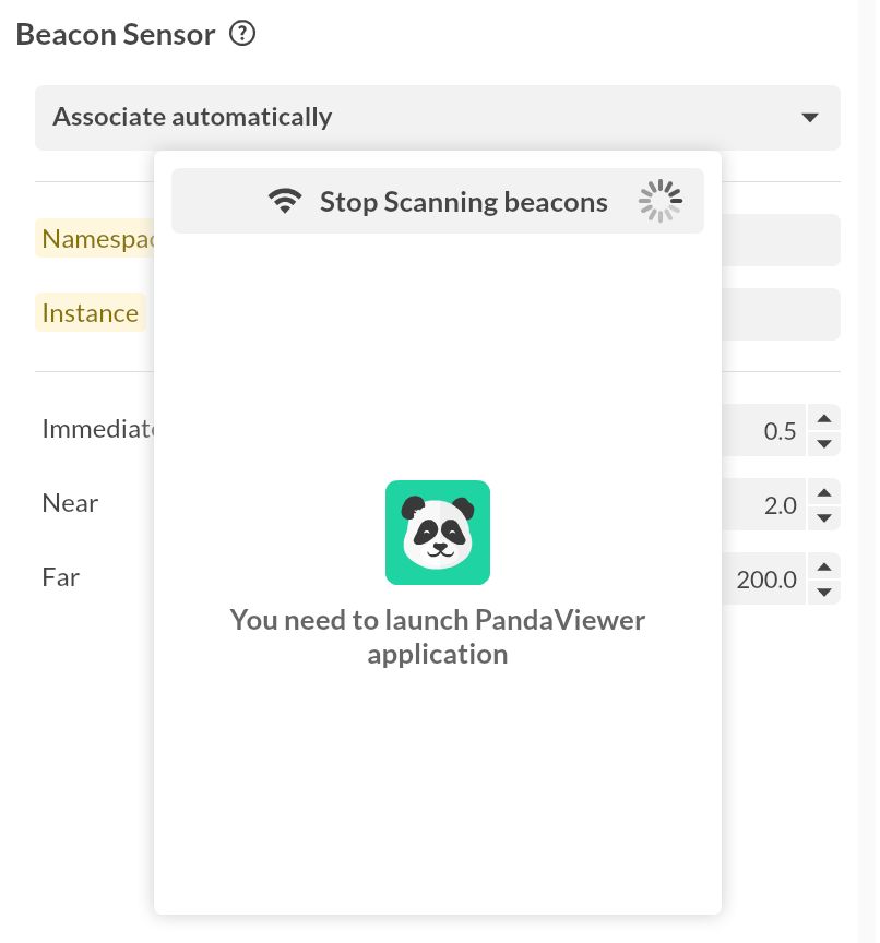 Propriétés du composant Capteur Beacon et association
