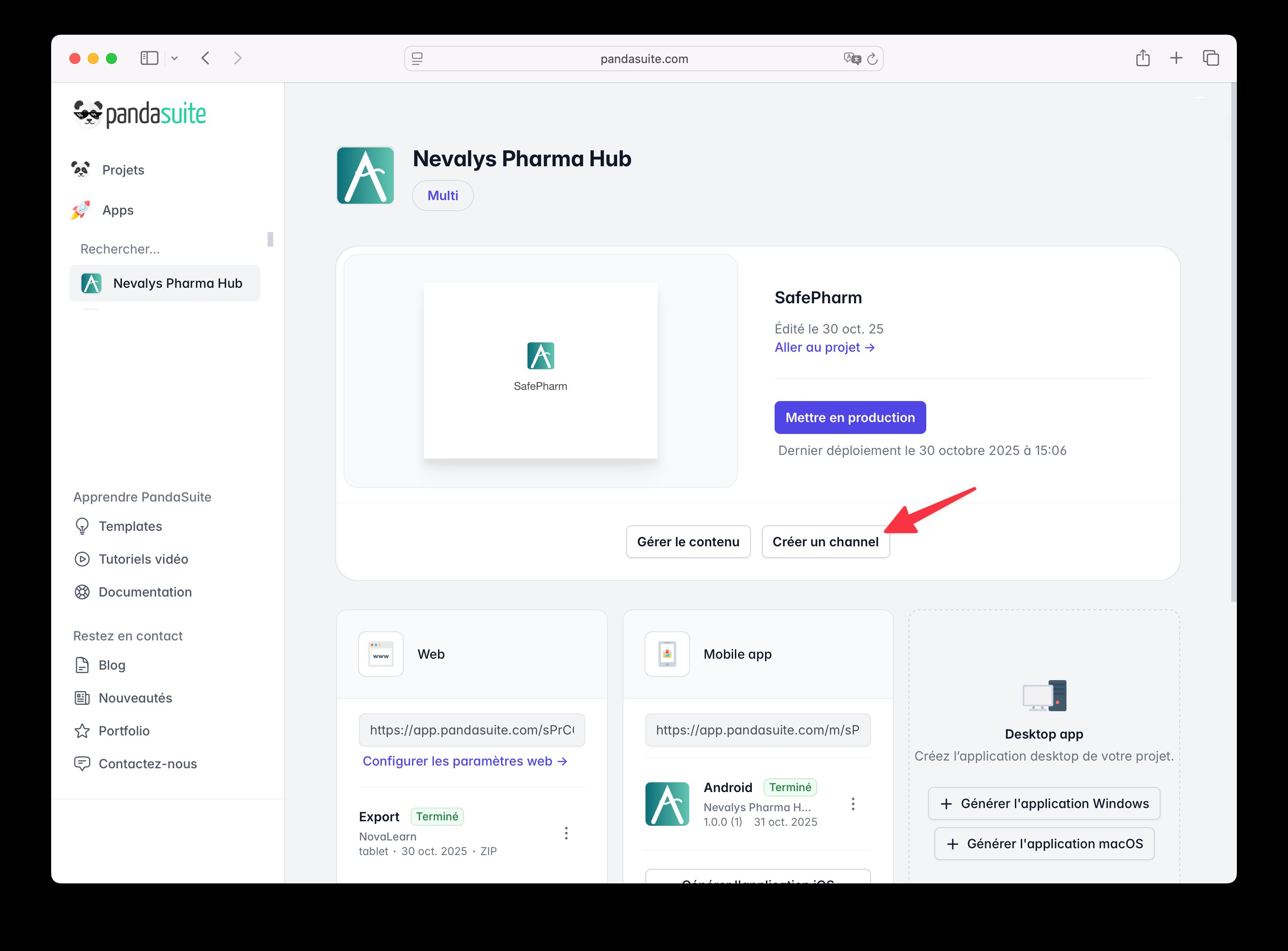 Création d’un channel