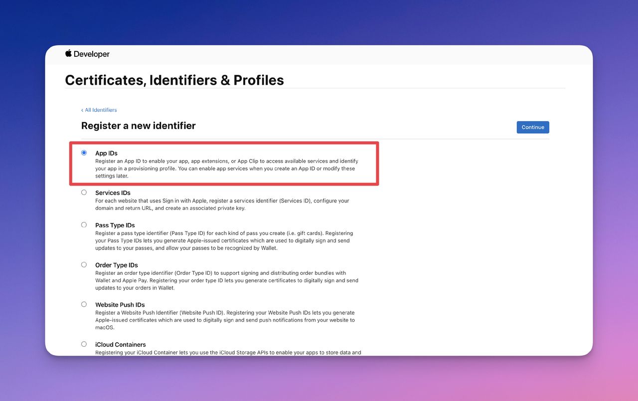 Register an App ID and Bundle ID for your iOS app | PandaSuite Docs
