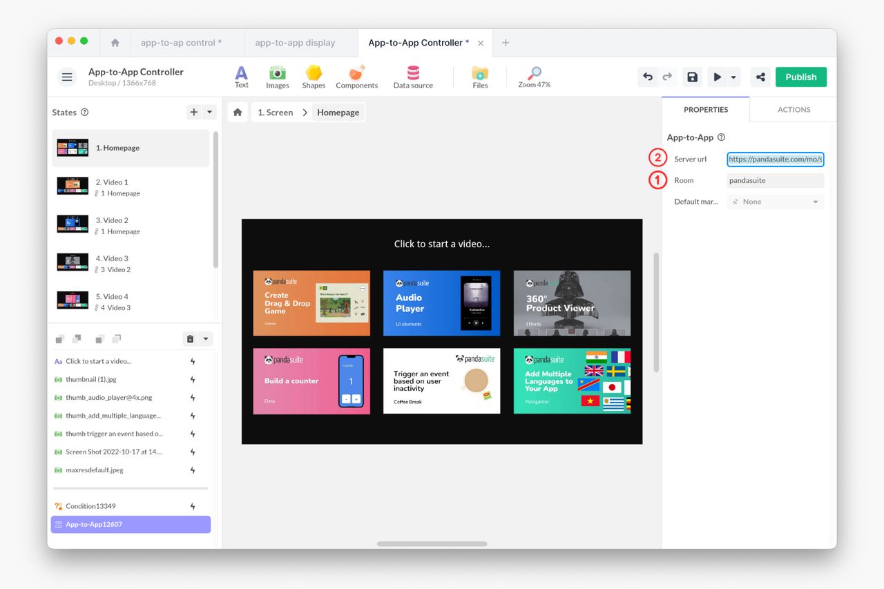 App-to-app | PandaSuite Docs