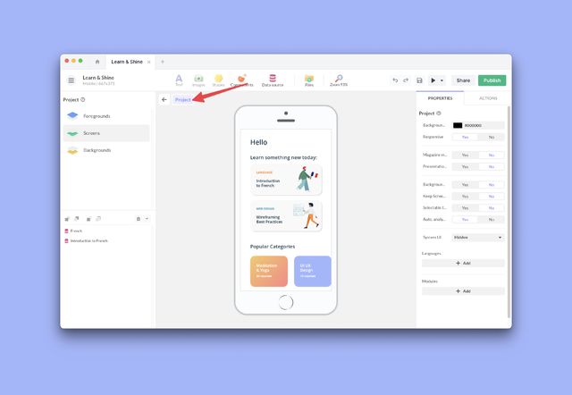 Project properties | PandaSuite Docs