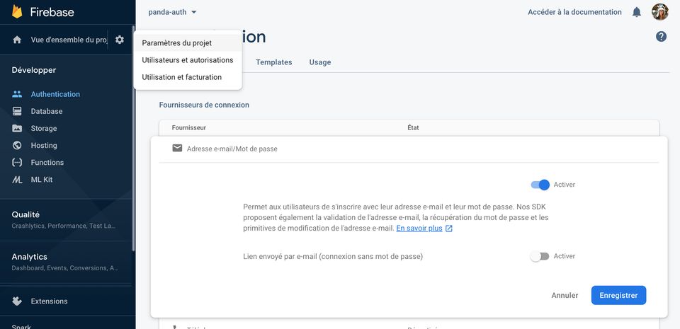 Firebase Session | PandaSuite Docs