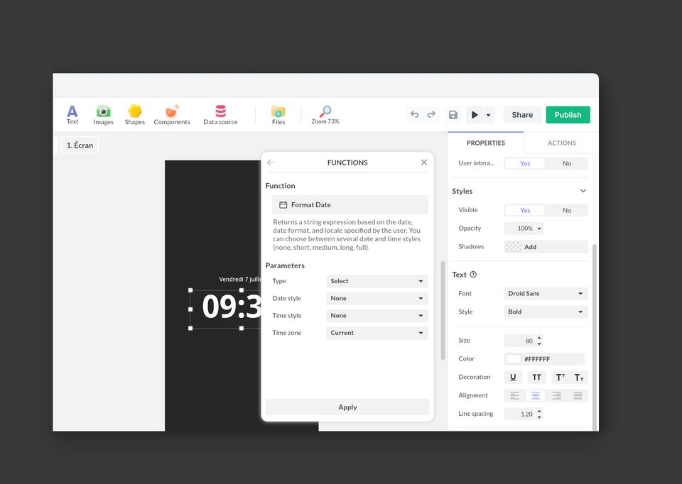 Current Date & Time | PandaSuite Docs