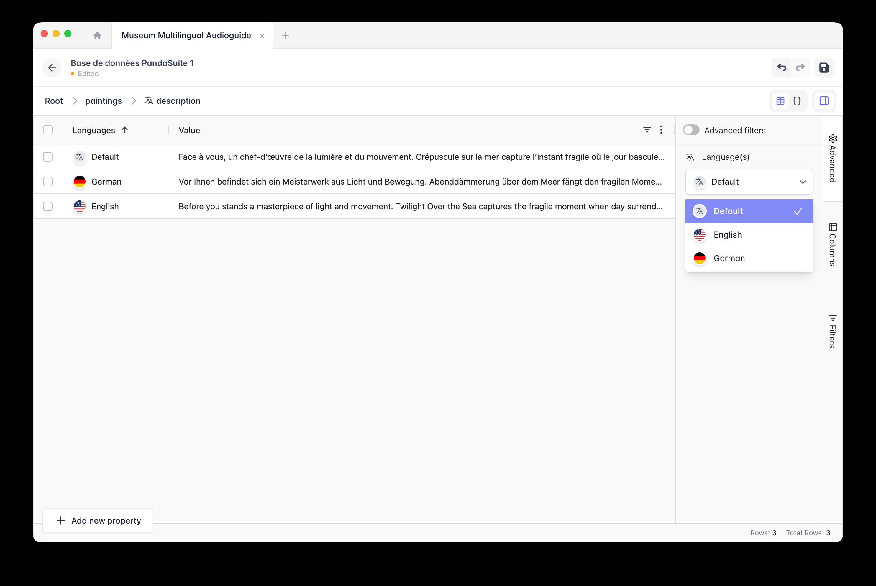 Managing languages in the Datastore