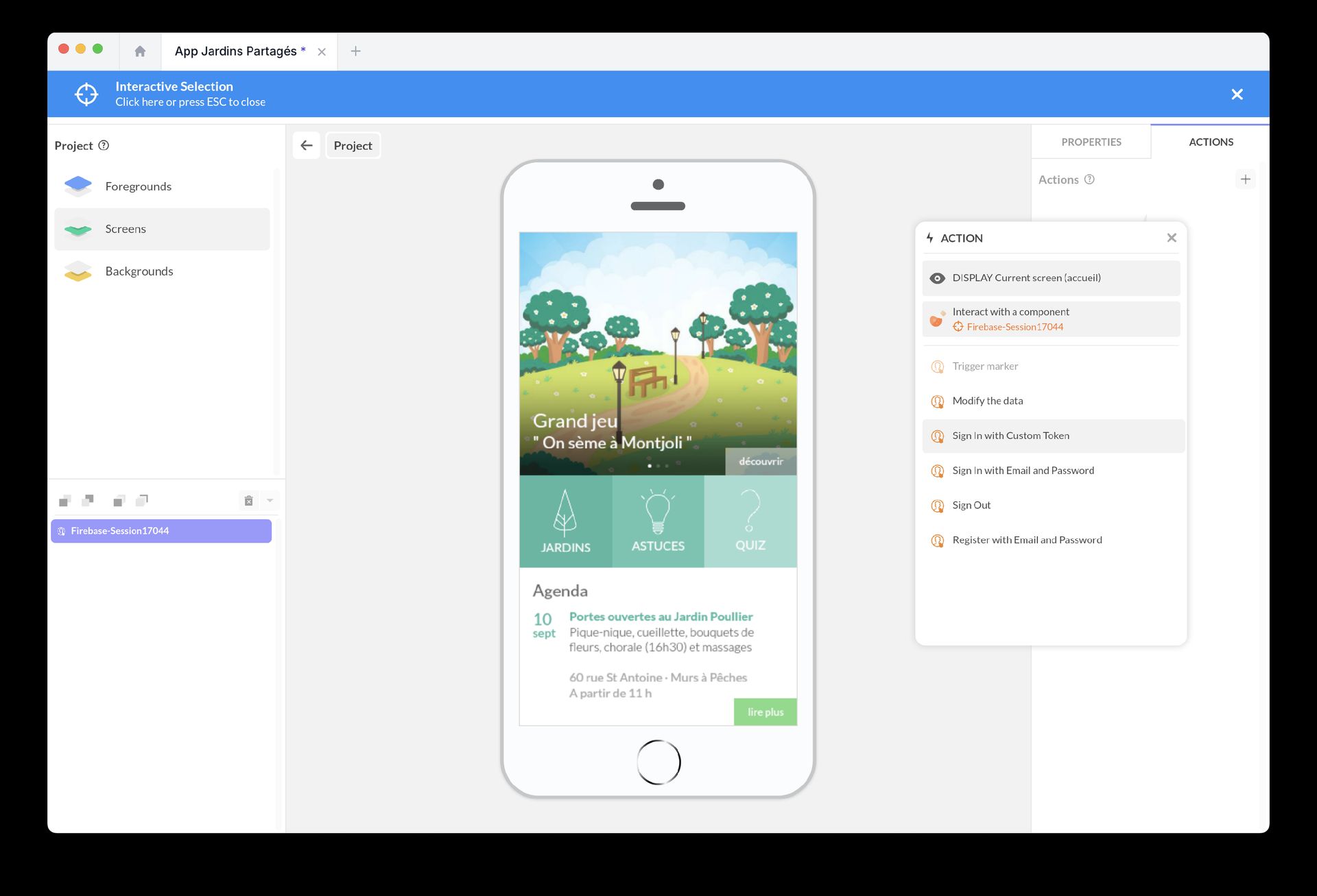Firebase Session | PandaSuite Docs