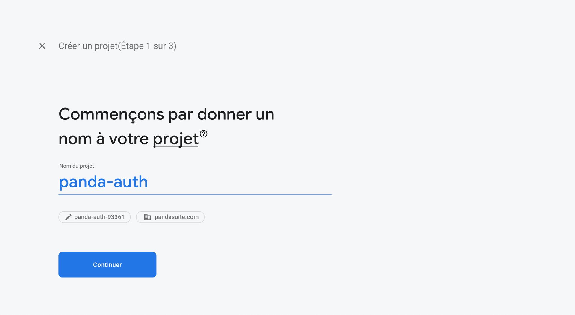 Créer un projet Firebase | PandaSuite Docs