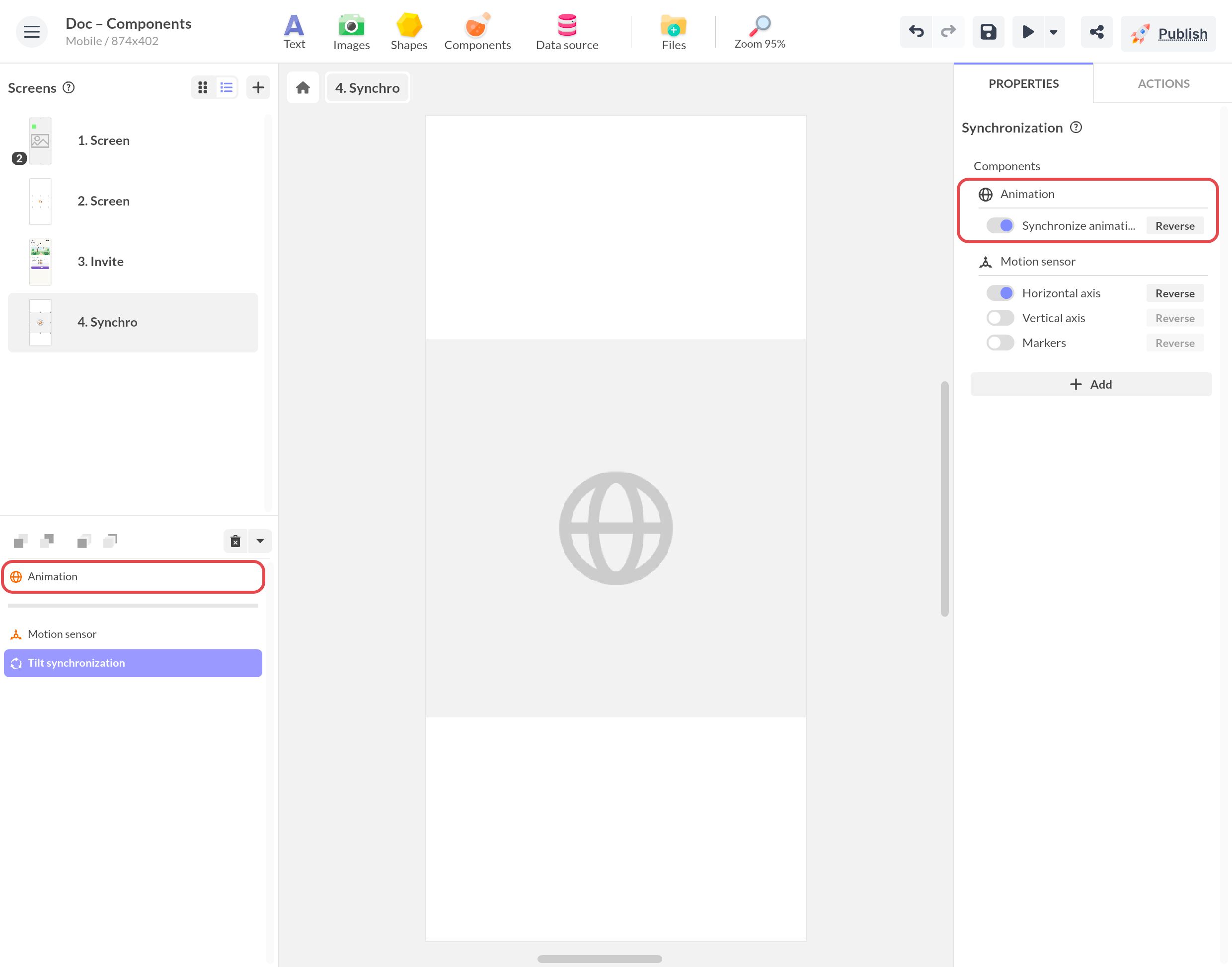 Dans la synchronisation, le composant Web Animation (synchro.zip) propose la propriété « Synchronize animation progression », activée