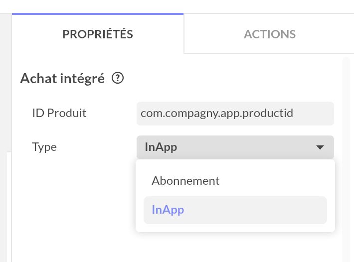 propriétés achat intégré