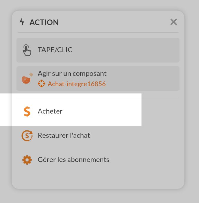 interactivités achat intégré
