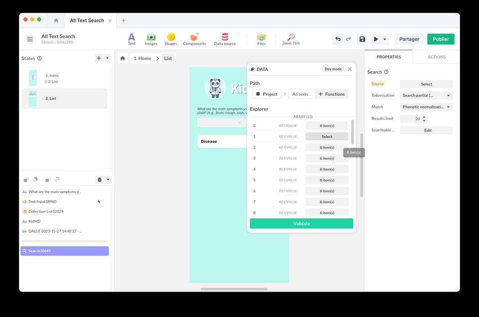 Full text search | PandaSuite Docs