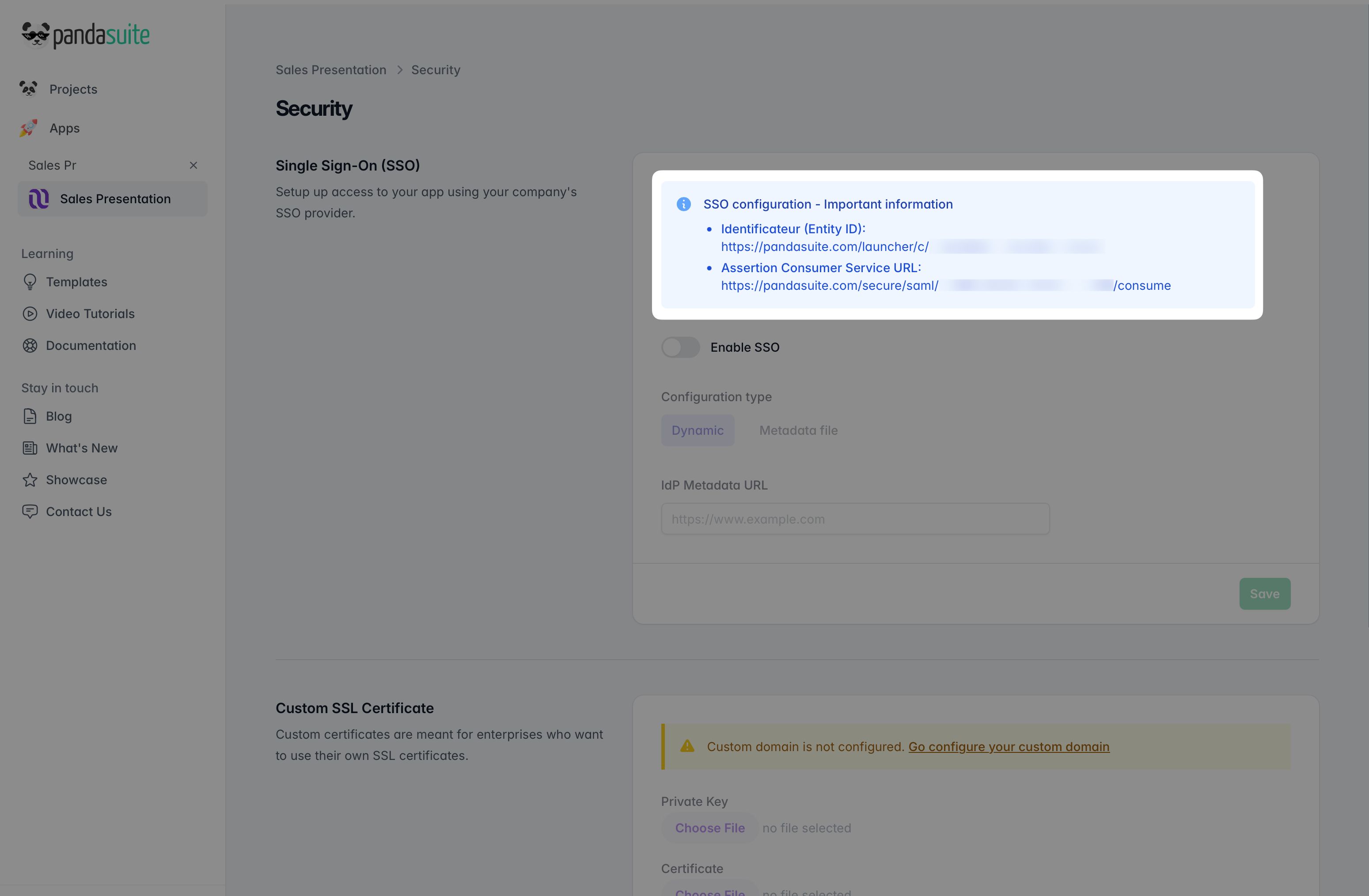 SSO Configuration